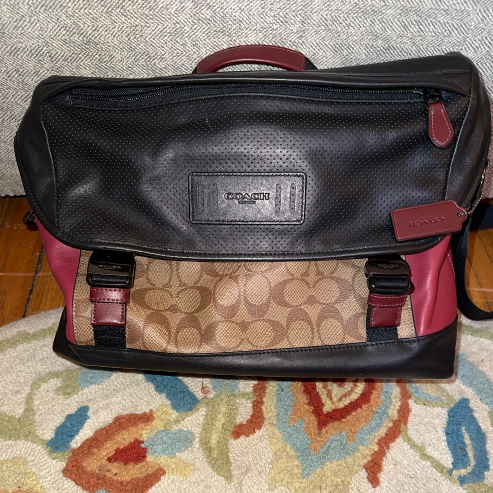 Coach Men's Messenger Bag in Black, Brown & Burgundy